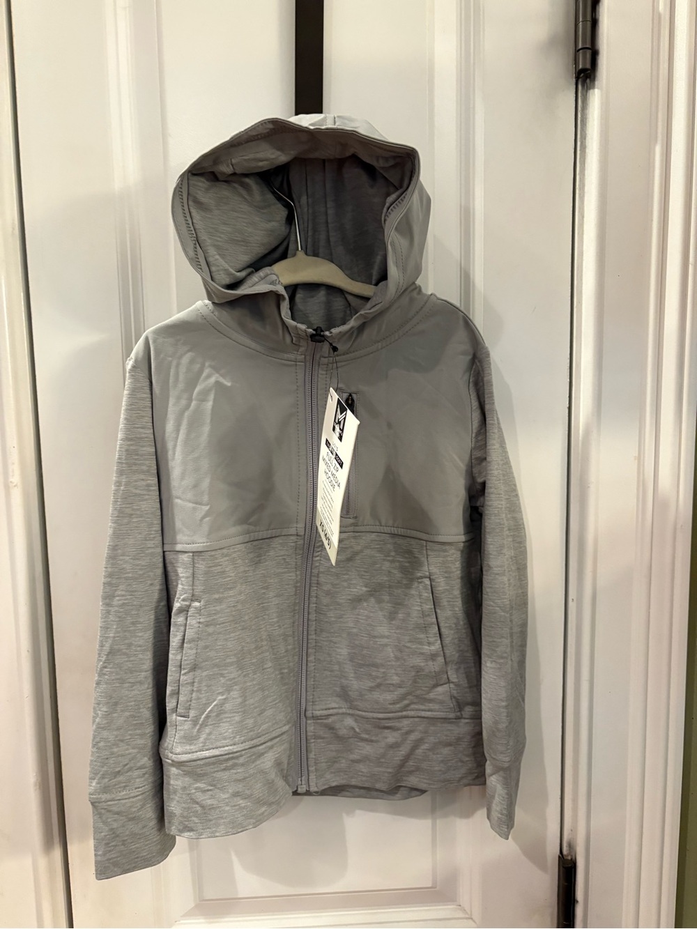 Kids Lightweight Gray Hooded Zip Jacket NWT size XS (4/5) sku TR202